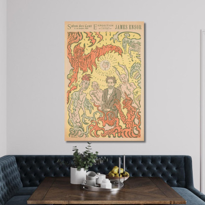 Demoni Che Mi Tormentano: Manifesto Per La Mostra Di James Ensor Al Salon Des Cent A Parigi James Ensor jen42 quadro stampato s