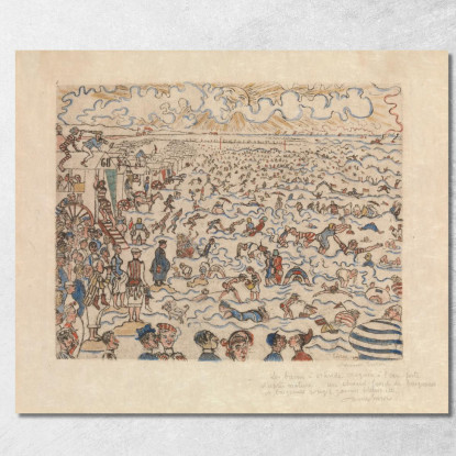 I Bagni Di Ostenda James Ensor jen91 quadro stampato su tela