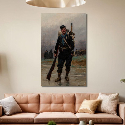 Un Fante Francese Della Guerra Franco-Prussiana Jean-Baptiste Édouard Detaille jbd2 quadro stampato su tela