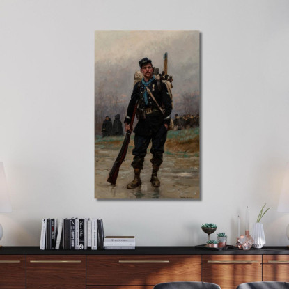 Un Fante Francese Della Guerra Franco-Prussiana Jean-Baptiste Édouard Detaille jbd2 quadro stampato su tela