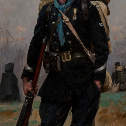 Un Fante Francese Della Guerra Franco-Prussiana Jean-Baptiste Édouard Detaille jbd2 quadro stampato su tela