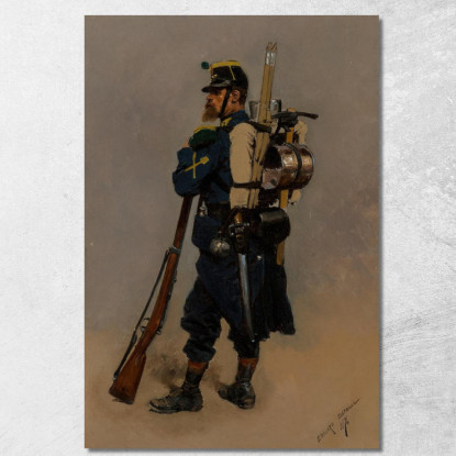 Un Ingegnere Del Genio Della Guerra Franco-Prussiana Jean-Baptiste Édouard Detaille jbd3 quadro stampato su tela