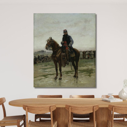 Un Ufficiale A Cavallo Jean-Baptiste Édouard Detaille jbd4 quadro stampato su tela