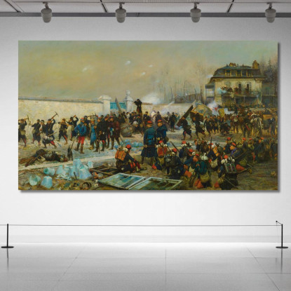 Champigny Dicembre 1870 Jean-Baptiste Édouard Detaille jbd8 quadro stampato su tela