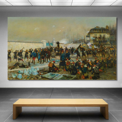 Champigny Dicembre 1870 Jean-Baptiste Édouard Detaille jbd8 quadro stampato su tela