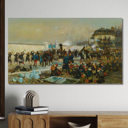 Champigny Dicembre 1870 Jean-Baptiste Édouard Detaille jbd8 quadro stampato su tela