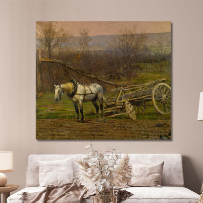 Carretto Trainato Da Un Cavallo Bianco Jean-Baptiste Édouard Detaille jbd10 quadro stampato su tela