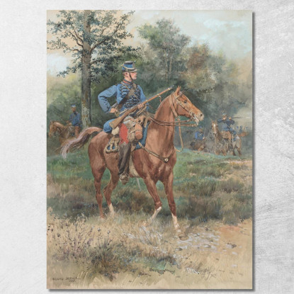 Chasseur À Cheval: Soldato A Cavallo Jean-Baptiste Édouard Detaille jbd11 quadro stampato su tela