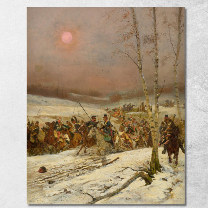 Cosacchi Attaccati Dalla Guardia D'Onore Durante La Campagna Russa Di Napoleone Jean-Baptiste Édouard Detaille jbd13 quadro sta