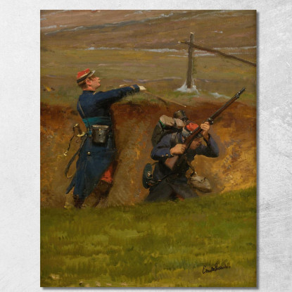 In Un Burrone. Fanti Di Linea 2 Jean-Baptiste Édouard Detaille jbd15 quadro stampato su tela