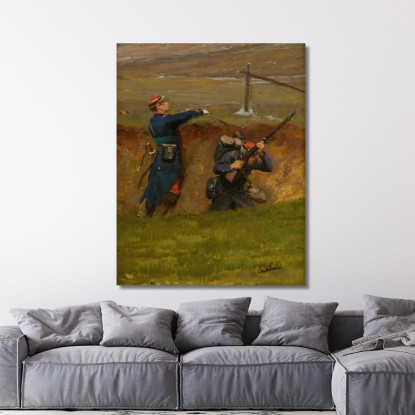 In Un Burrone. Fanti Di Linea 2 Jean-Baptiste Édouard Detaille jbd15 quadro stampato su tela