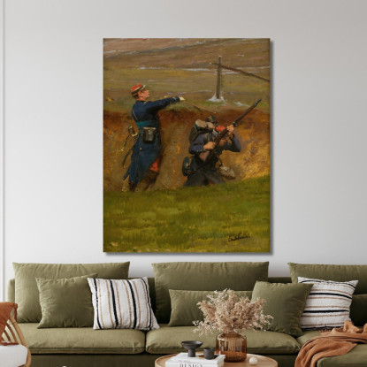 In Un Burrone. Fanti Di Linea 2 Jean-Baptiste Édouard Detaille jbd15 quadro stampato su tela