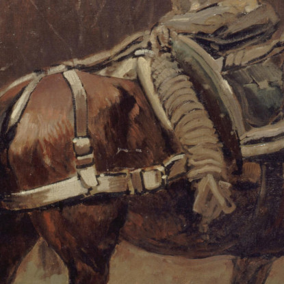 Scena Militare: Mobiles Che Conducono Muli D'Ambulanza (Frammento Del Panorama Di Champigny) Jean-Baptiste Édouard Detaille jbd