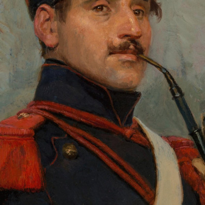 Autoritratto Con Uniforme Da Soldato Dell'Artiglieria A Cavallo Francese Jean-Baptiste Édouard Detaille jbd25 quadro stampato s