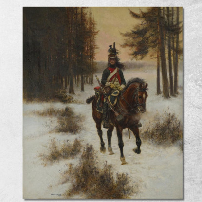 Il Dragone Jean-Baptiste Édouard Detaille jbd29 quadro stampato su tela