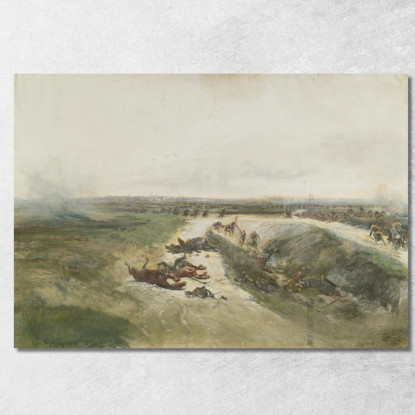 Un'Offensiva Militare: Uno Studio Per Il Panorama Della Battaglia Di Champigny Jean-Baptiste Édouard Detaille jbd32 quadro stam