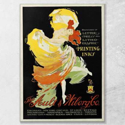 Ault E Wiborg Annuncio 091 Jules Chéret jch8 quadro stampato su tela