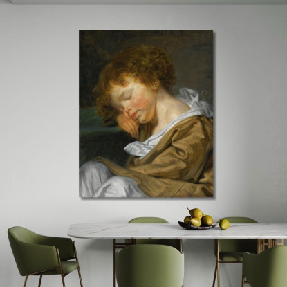 A Boy Asleep On A Table Jean-Baptiste Greuze jbg1 canvas print