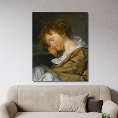 A Boy Asleep On A Table Jean-Baptiste Greuze jbg1 canvas print