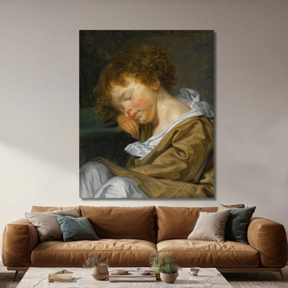 A Boy Asleep On A Table Jean-Baptiste Greuze jbg1 canvas print