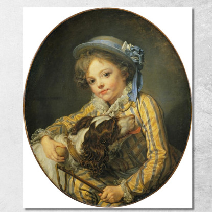 Boy With A Dog Jean-Baptiste Greuze jbg11 canvas print