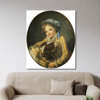 Boy With A Dog Jean-Baptiste Greuze jbg11 canvas print