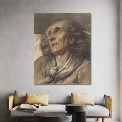 Bust Of An Old Man Jean-Baptiste Greuze jbg14 canvas print