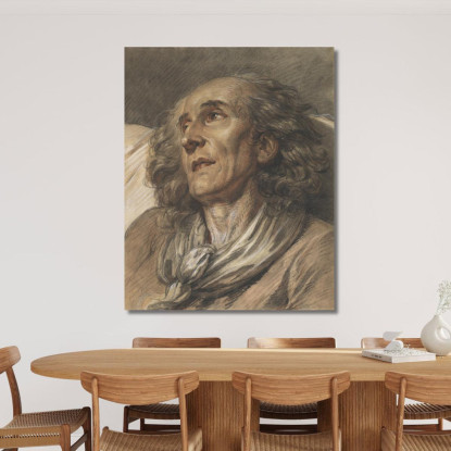 Bust Of An Old Man Jean-Baptiste Greuze jbg14 canvas print