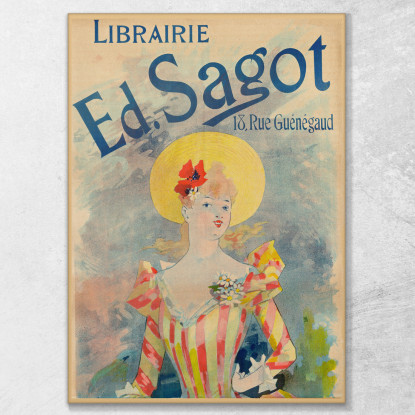 Libreria Ed Risposte Jules Chéret jch14 quadro stampato su tela