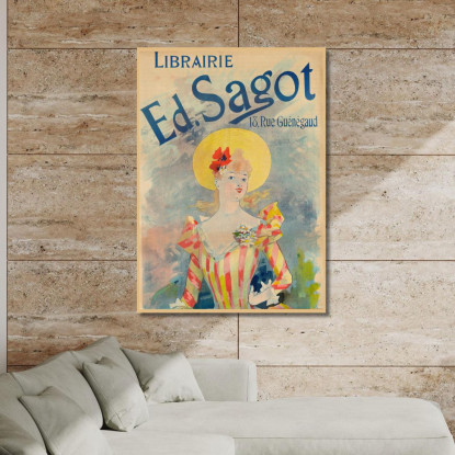 Libreria Ed Risposte Jules Chéret jch14 quadro stampato su tela