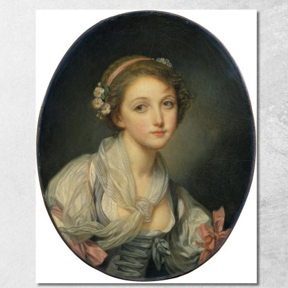 Girl With A Gauze Scarf Jean-Baptiste Greuze jbg20 canvas print