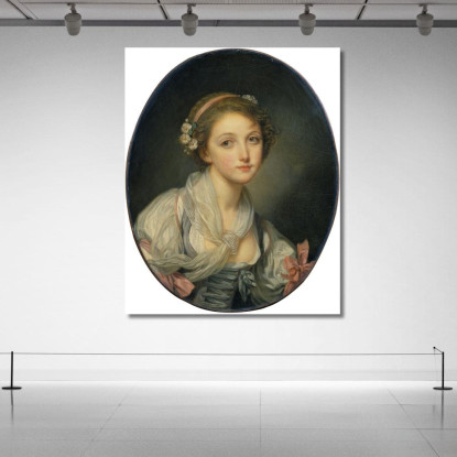 Girl With A Gauze Scarf Jean-Baptiste Greuze jbg20 canvas print