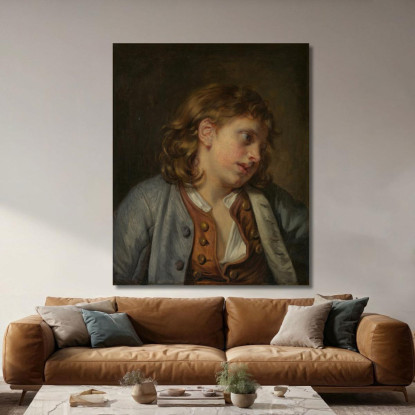 Head Of A Young Boy Jean-Baptiste Greuze jbg25 canvas print
