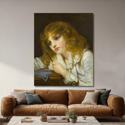 The Little Mathematician Jean-Baptiste Greuze jbg34 canvas print