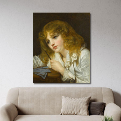 The Little Mathematician Jean-Baptiste Greuze jbg34 canvas print
