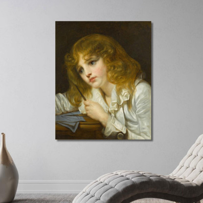 The Little Mathematician Jean-Baptiste Greuze jbg34 canvas print
