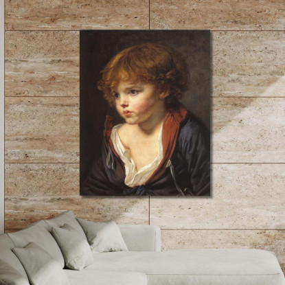 Little Blond Boy With Open Shirt Jean-Baptiste Greuze jbg39 canvas print