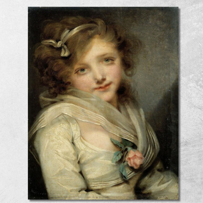 Portrait Of A Young Girl Jean-Baptiste Greuze jbg41 canvas print