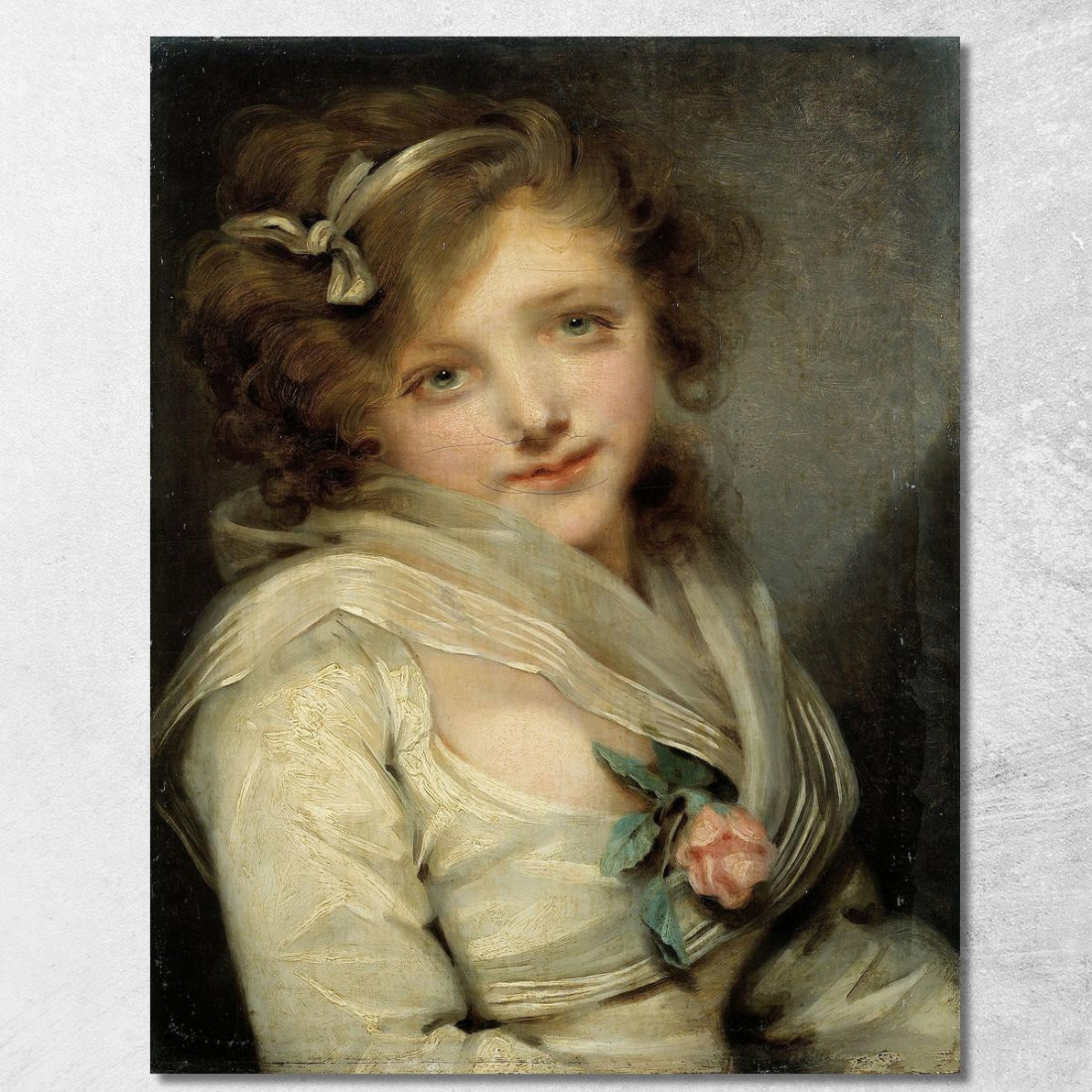 Portrait Of A Young Girl Jean-Baptiste Greuze jbg41 canvas print