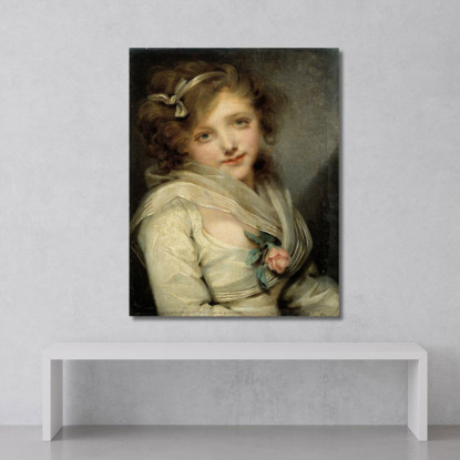 Portrait Of A Young Girl Jean-Baptiste Greuze jbg41 canvas print