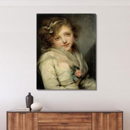 Portrait Of A Young Girl Jean-Baptiste Greuze jbg41 canvas print