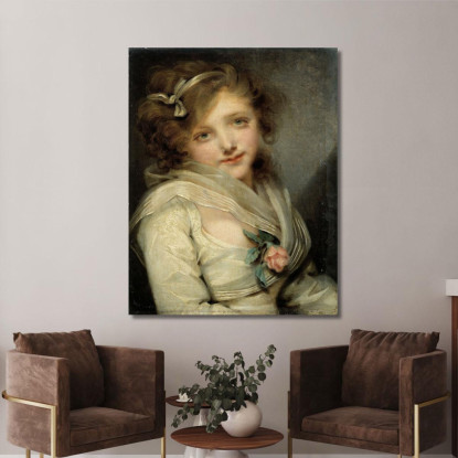 Portrait Of A Young Girl Jean-Baptiste Greuze jbg41 canvas print