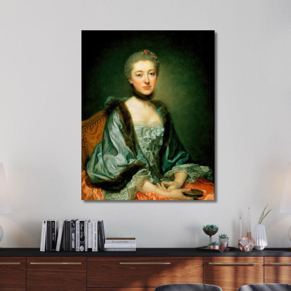 Portrait Of Marie Angelique Verany De Varennes Mme Georges Gougenot De Croissy Jean-Baptiste Greuze jbg54 canvas print