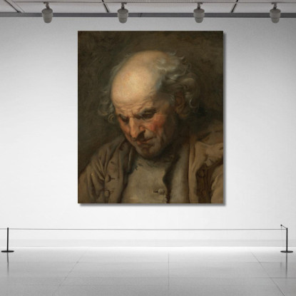 Study Of An Old Man Head And Shoulders Jean-Baptiste Greuze jbg63 canvas print