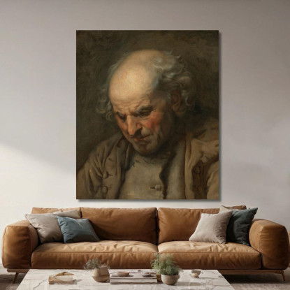 Study Of An Old Man Head And Shoulders Jean-Baptiste Greuze jbg63 canvas print