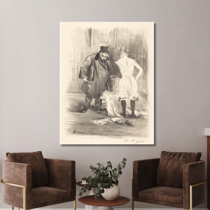 Una Crisi Jean-Louis Forain jfr2 quadro stampato su tela