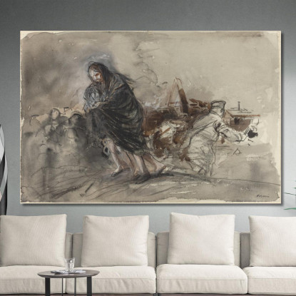 Dopo Douai Jean-Louis Forain jfr3 quadro stampato su tela
