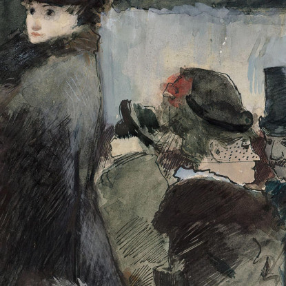 Al Caffè 2 Jean-Louis Forain jfr7 quadro stampato su tela