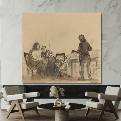 Prima Del Pasto A Emmaus Jean-Louis Forain jfr10 quadro stampato su tela