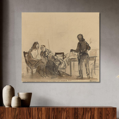 Prima Del Pasto A Emmaus Jean-Louis Forain jfr10 quadro stampato su tela